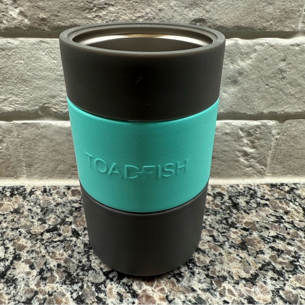 Toadfish Teal and Gray Insulated Non Tip Can Cooler